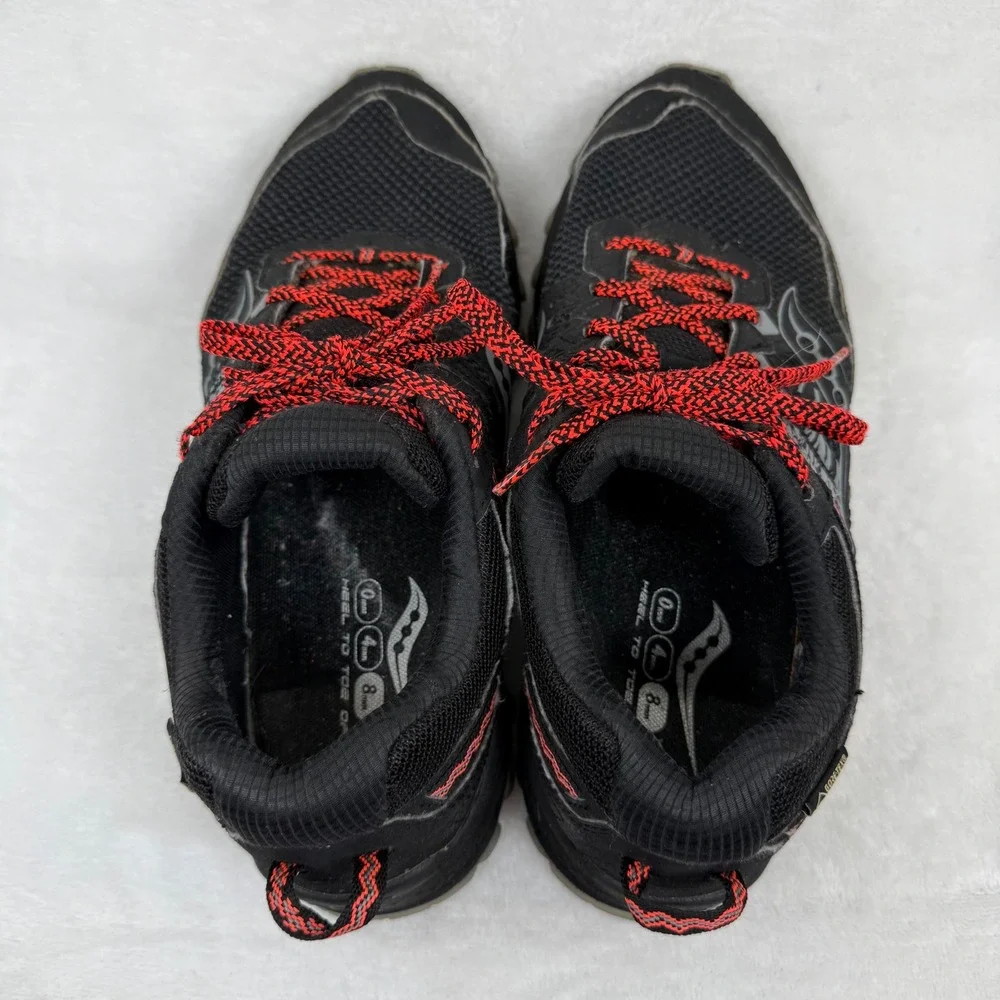 Saucony Excursion TR12 GTX Womens 10‎ Black Red Gore-Tex Trail Running S10453-1